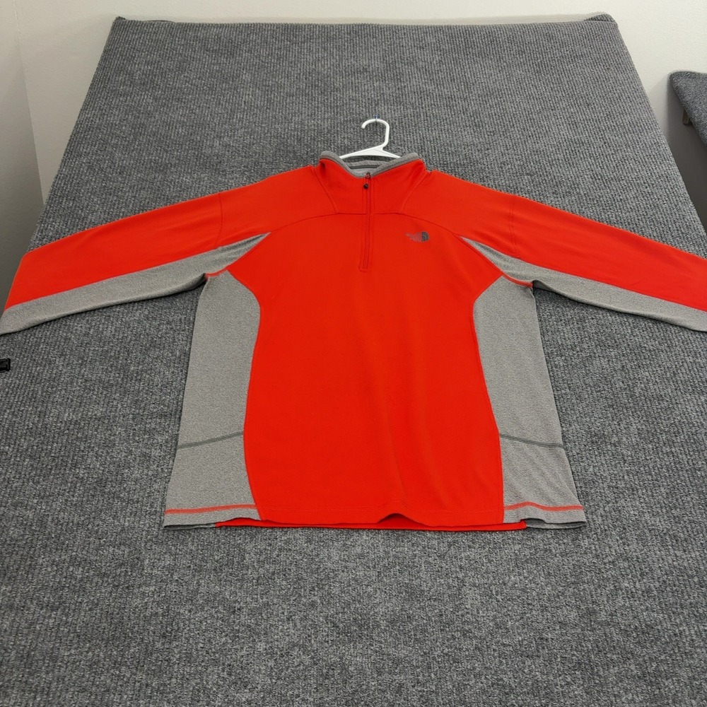 The North Face Pullover Mens L Red Polyester Quarter Zip Mock Neck Gorpcore